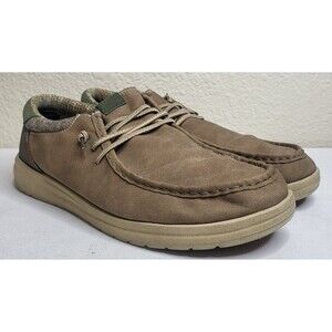 Hey Dude Paul Ultra-Grip Nut Leather Casual Comfort Slip On Brown Men's 12